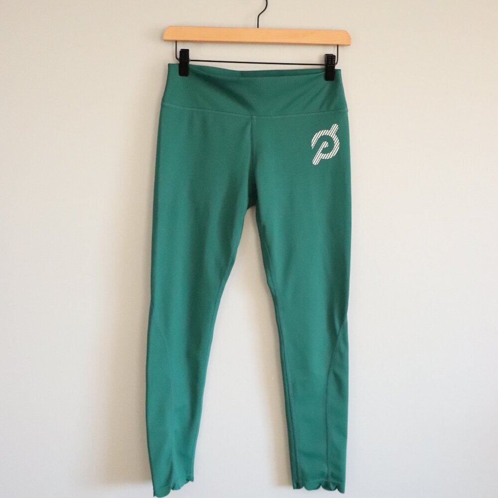 Peloton Women's L Green Scalloped Hem Limited Ed. Mid-Rise Leggings‎ Yoga Pants